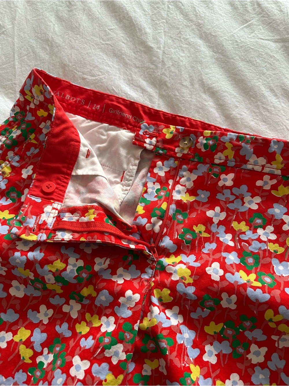 Talbots Red Floral Print Bermuda Shorts, size 14 - Picture 3 of 11